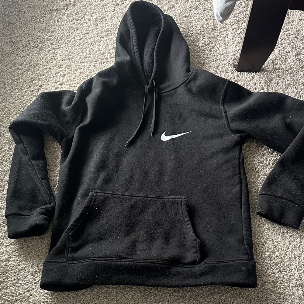 Nike Black Hoodie with White Swoosh